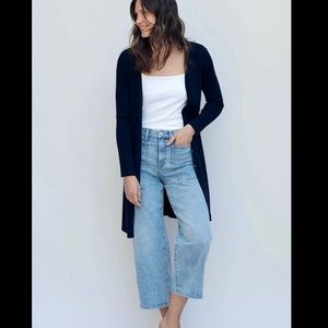 High Rise Wide Leg Cropped Utility Jean